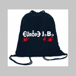 Európe JeBe ľahké sťahovacie vrecko ( batôžtek / vak ) s čiernou šnúrkou, 100% bavlna 100 g/m2, rozmery cca. 37 x 41 cm